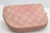 Authentic GUCCI Vintage Guccissima GG Leather Pouch Purse 141810 Pink 1277K