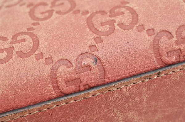 Authentic GUCCI Vintage Guccissima GG Leather Pouch Purse 141810 Pink 1277K