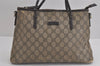 Authentic GUCCI 2Way Shoulder Hand Bag GG PVC Leather 353440 Brown 1278J