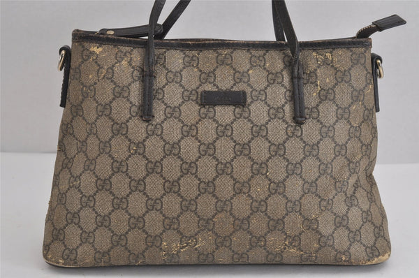 Authentic GUCCI 2Way Shoulder Hand Bag GG PVC Leather 353440 Brown 1278J