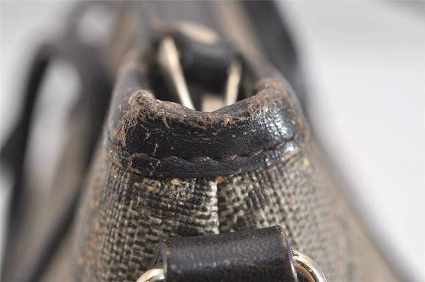 Authentic GUCCI 2Way Shoulder Hand Bag GG PVC Leather 353440 Brown 1278J