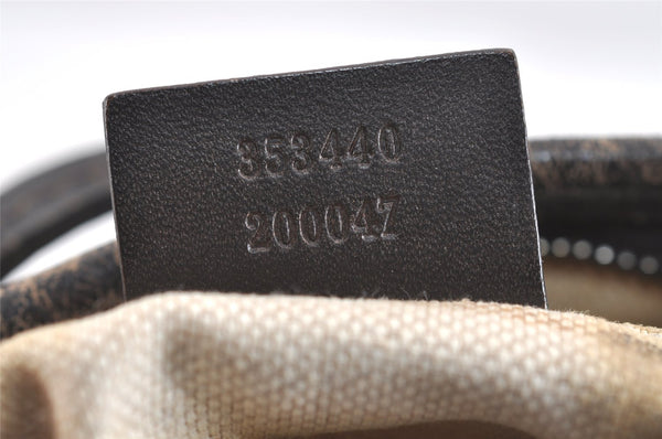 Authentic GUCCI 2Way Shoulder Hand Bag GG PVC Leather 353440 Brown 1278J