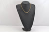 Authentic Christian Dior Gold Tone Chain Rhinestone Pendant Necklace CD 1279K