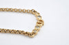 Authentic Christian Dior Gold Tone Chain Rhinestone Pendant Necklace CD 1279K