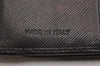 Authentic PRADA Saffiano Triangle Leather Bifold Wallet Purse Black 1281J