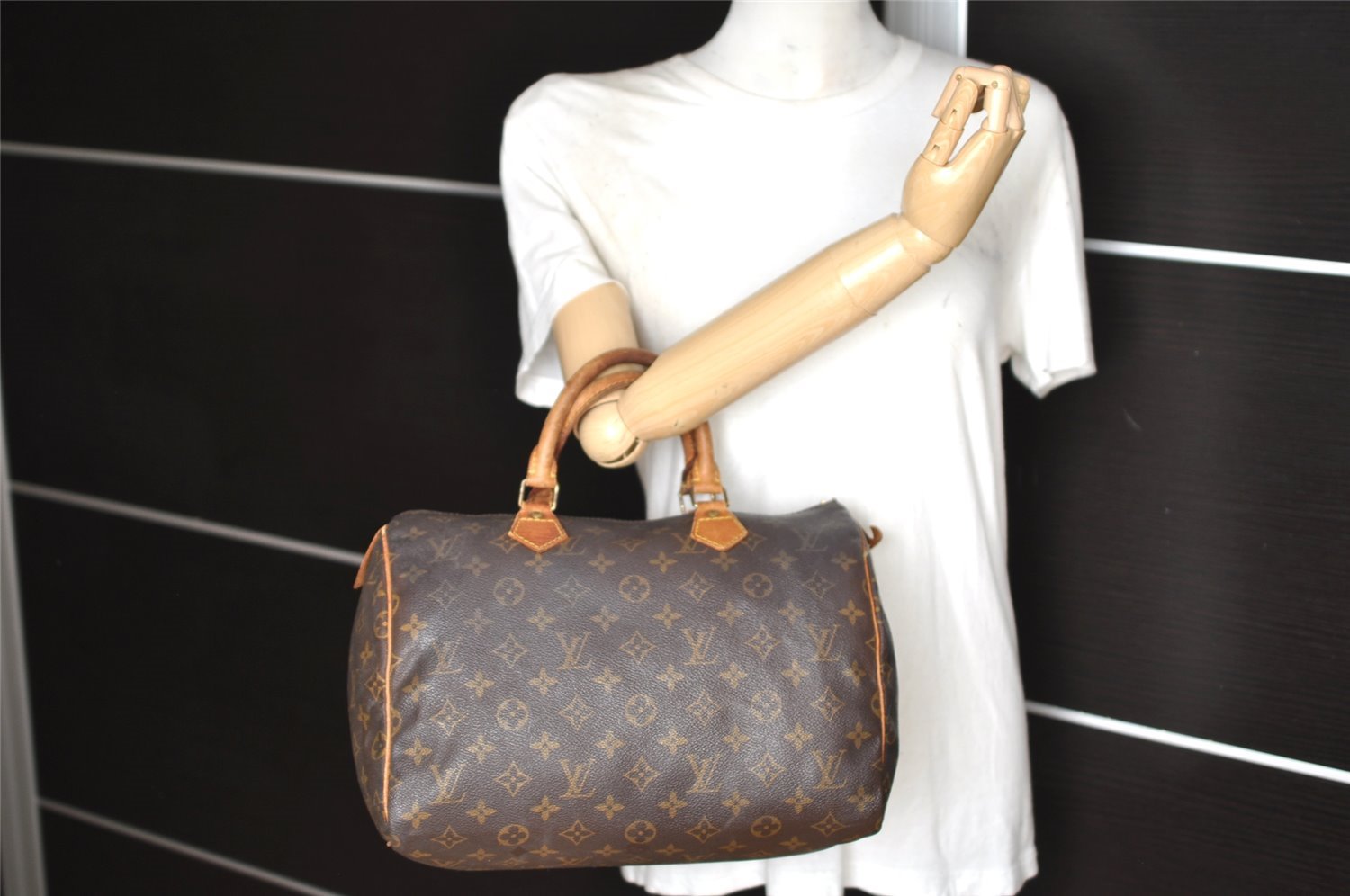 Authentic Louis Vuitton Monogram Speedy 30 Hand Boston Bag M41526 Junk 1281K