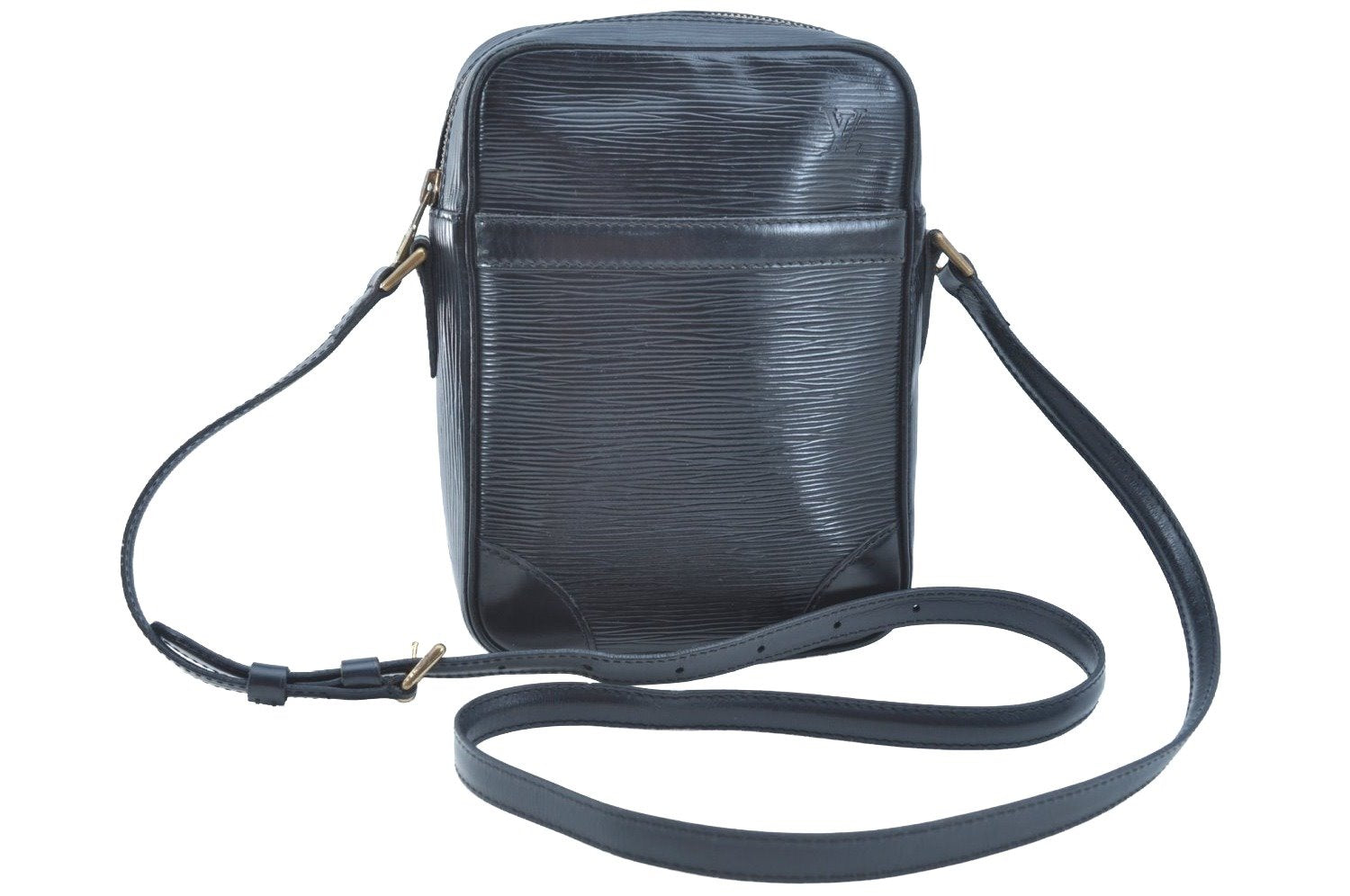 Authentic Louis Vuitton Epi Danube Shoulder Cross Bag Black M45632 LV 1285I