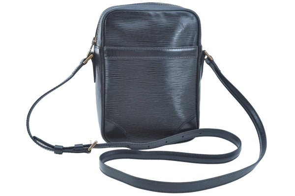 Authentic Louis Vuitton Epi Danube Shoulder Cross Bag Black M45632 LV 1285I