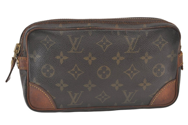 Authentic Louis Vuitton Monogram Marly Dragonne PM M51827 Clutch Hand Bag 1285K