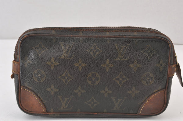 Authentic Louis Vuitton Monogram Marly Dragonne PM M51827 Clutch Hand Bag 1285K