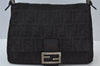 Authentic FENDI Zucca Mamma Baguette Shoulder Bag Canvas Leather Brown 1288J