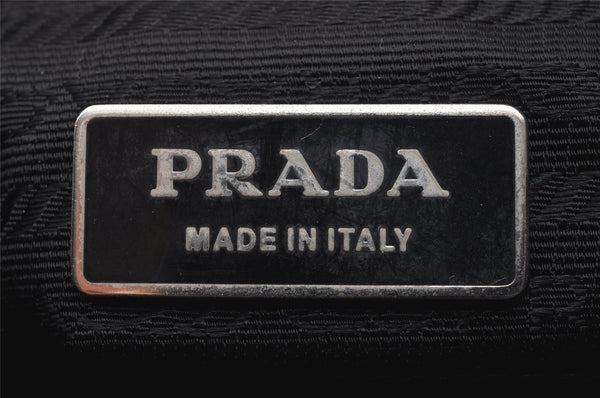 Authentic PRADA Nylon Tessuto Leather Shoulder Cross Body Bag Purse Black 1289I