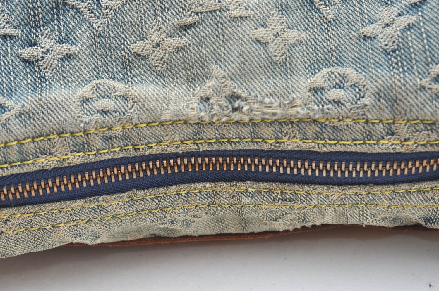 Auth Louis Vuitton Monogram Denim Baggy PM 2Way Shoulder Bag M95049 Blue 1291H