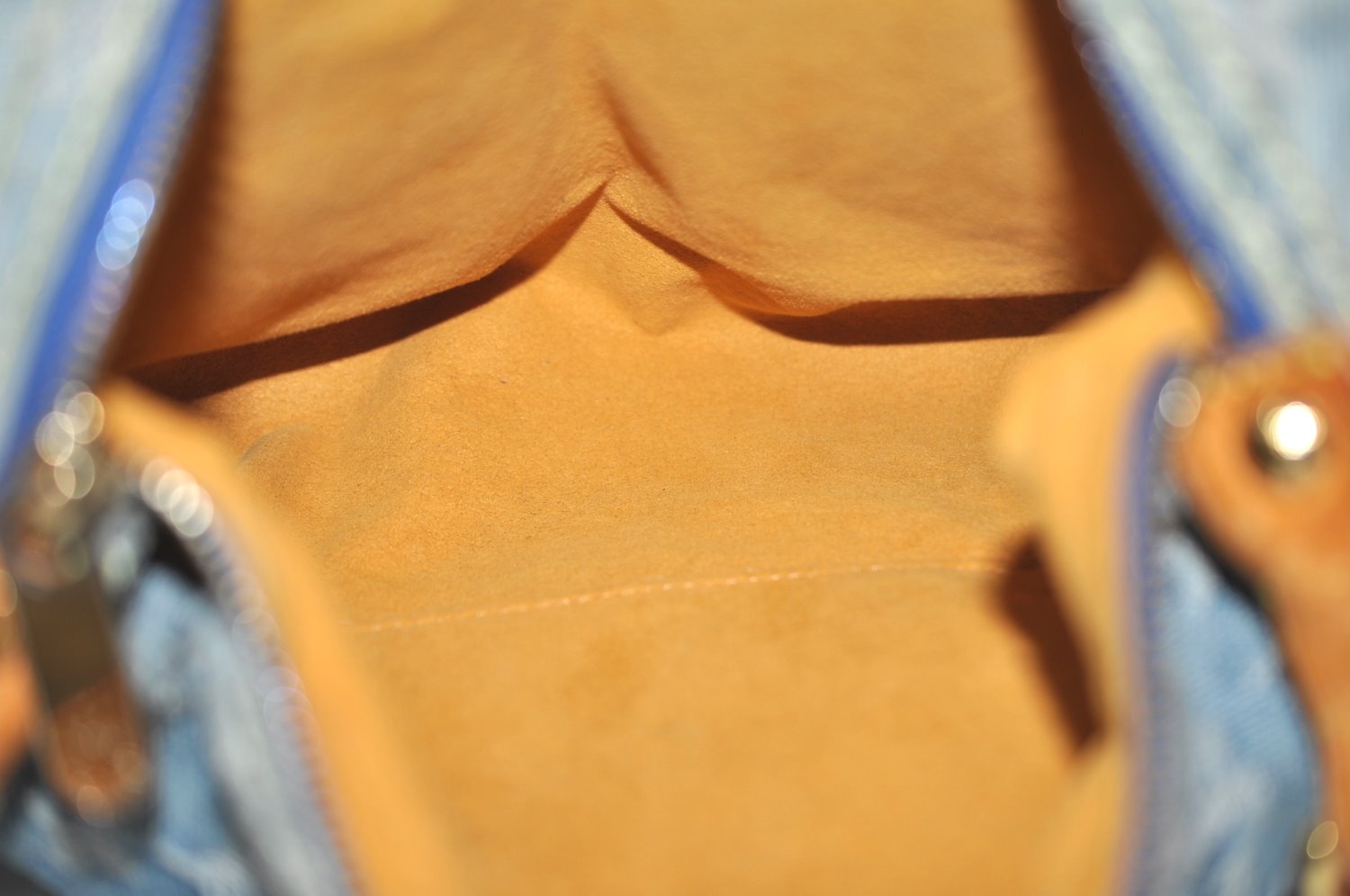 Auth Louis Vuitton Monogram Denim Baggy PM 2Way Shoulder Bag M95049 Blue 1291H