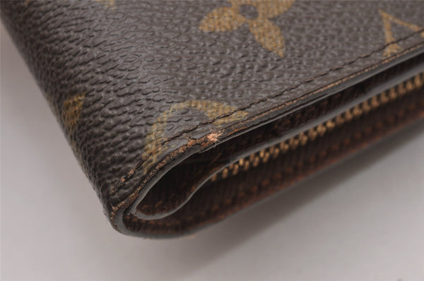 Authentic Louis Vuitton Monogram Porte Papier Zip Bifold Wallet M61207 LV 1292J