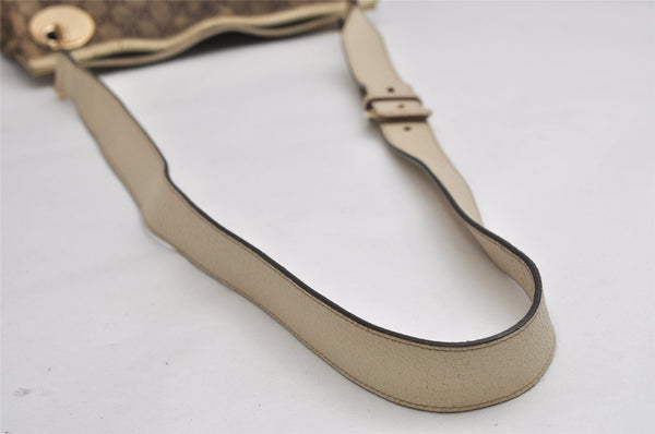 Authentic GUCCI Eclipse Shoulder Bag GG Canvas Leather 120841 Brown Junk 1292K