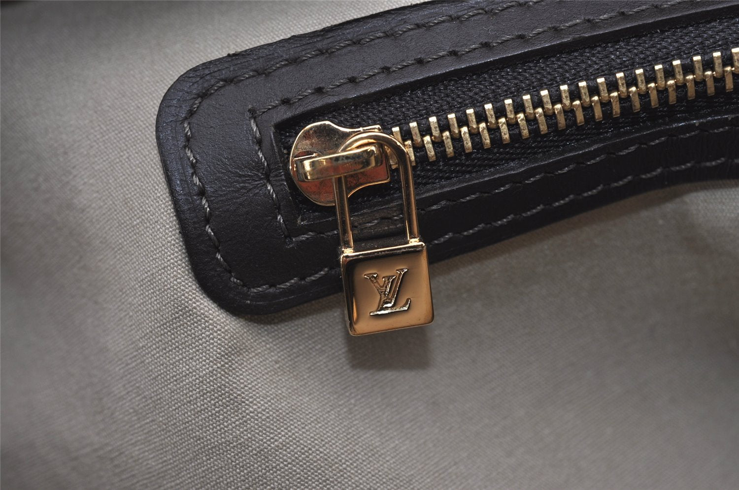 Auth Louis Vuitton Monogram Mini Josephine GM Hand Bag M92310 Khaki Beige 1294I