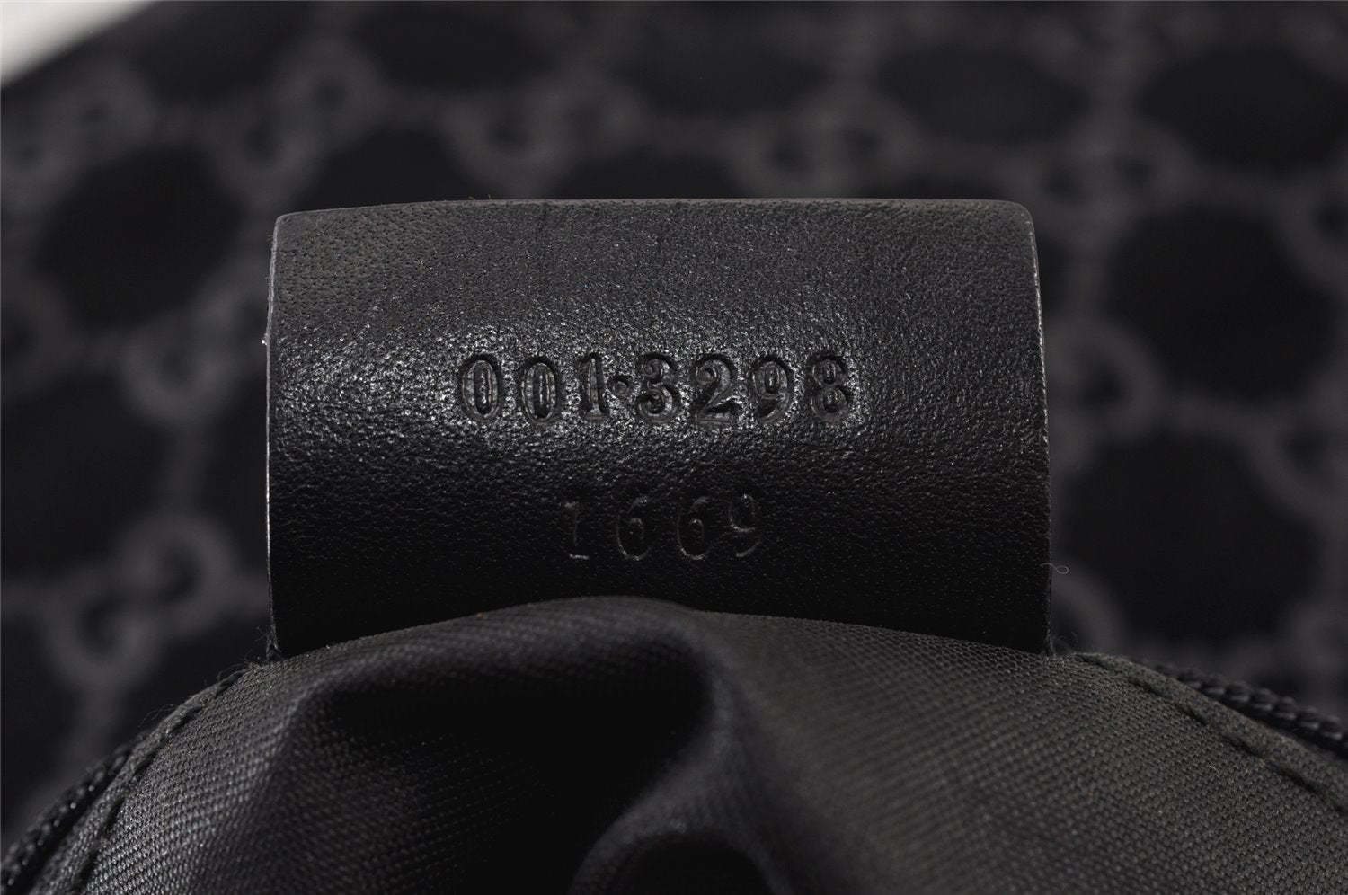 Authentic GUCCI Shoulder Hand Bag Purse GG Suede Leather 0013298 Black 1294K
