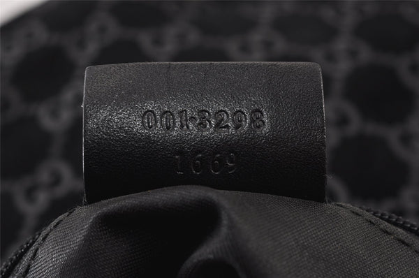 Authentic GUCCI Shoulder Hand Bag Purse GG Suede Leather 0013298 Black 1294K