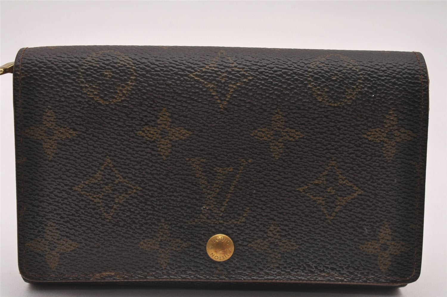 Auth Louis Vuitton Monogram Porte Monnaie Billets Tresor Wallet M61730 LV 1295J