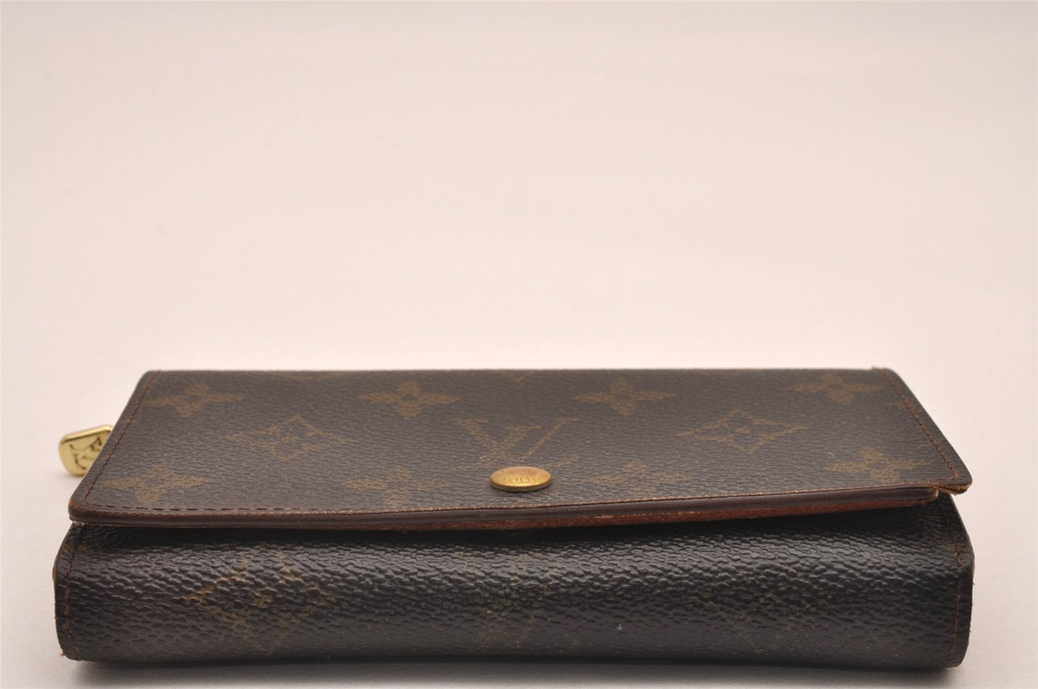 Auth Louis Vuitton Monogram Porte Monnaie Billets Tresor Wallet M61730 LV 1295J