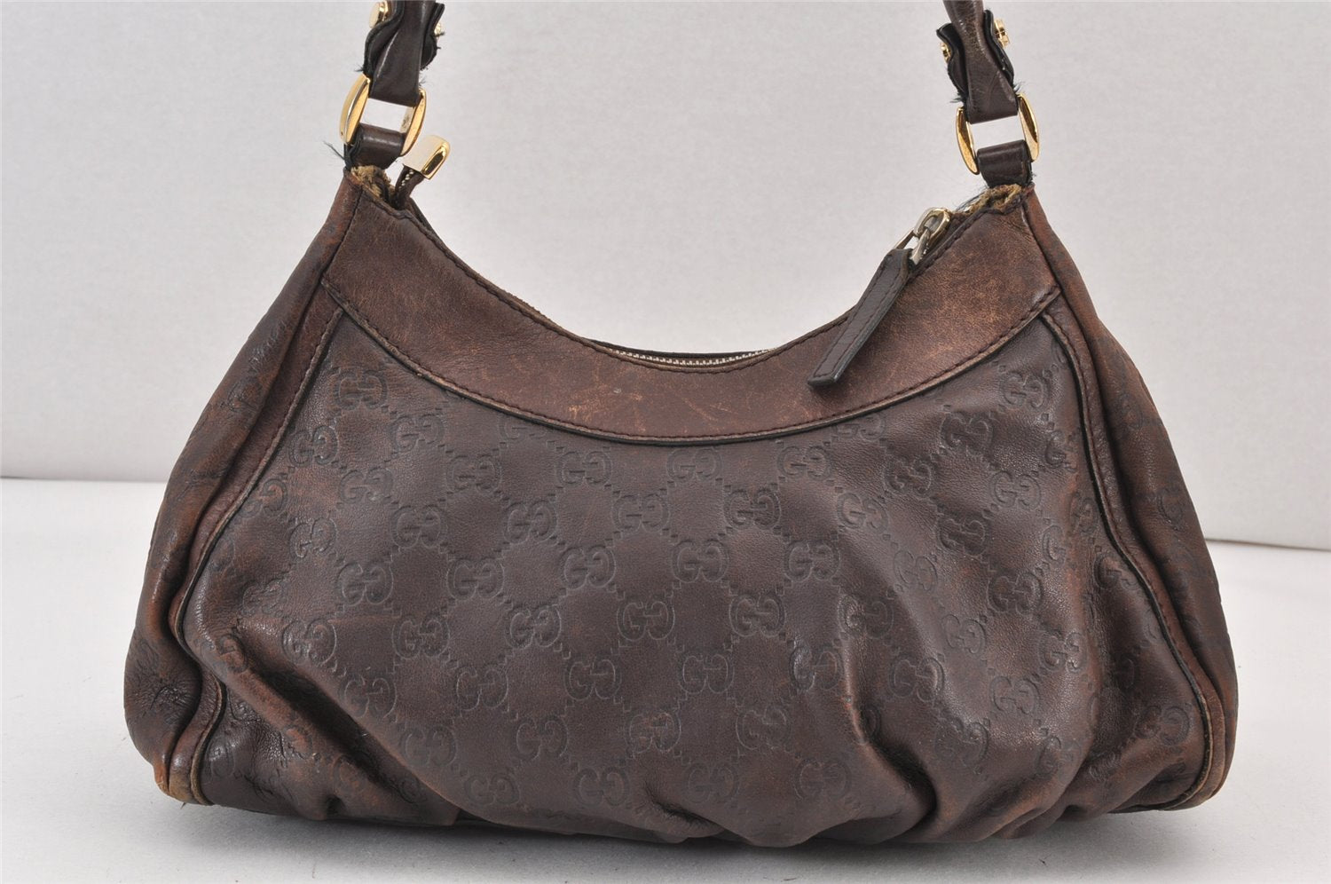 Authentic GUCCI Guccissima Abbey Shoulder Hand Bag GG Leather 190525 Brown 1295K