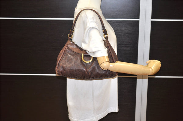 Authentic GUCCI Guccissima Abbey Shoulder Hand Bag GG Leather 190525 Brown 1295K