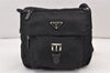 Authentic PRADA Nylon Leather Shoulder Cross Body Bag Purse Black 1297K