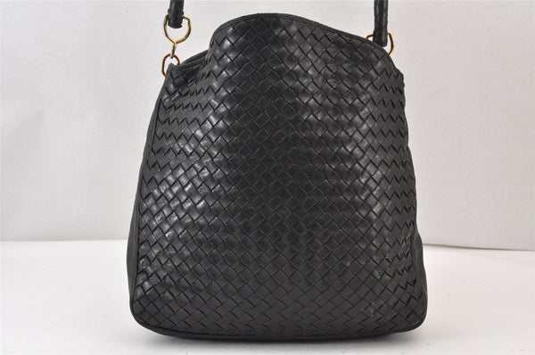 Authentic BOTTEGA VENETA Intrecciato Leather Shoulder Hand Bag Purse Black 1300K