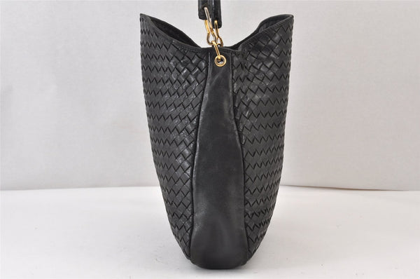 Authentic BOTTEGA VENETA Intrecciato Leather Shoulder Hand Bag Purse Black 1300K
