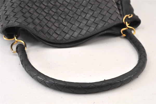 Authentic BOTTEGA VENETA Intrecciato Leather Shoulder Hand Bag Purse Black 1300K
