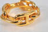 Authentic HERMES Scarf Ring Chaine d'Ancre Chain Design Gold Tone 1302L