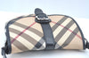 Authentic BURBERRY Nova Check Shoulder Cross Body Bag PVC Leather Beige 1303I