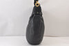 Authentic Salvatore Ferragamo Gancini Leather Shoulder Tote Bag Black 1303K