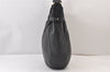 Authentic Salvatore Ferragamo Gancini Leather Shoulder Tote Bag Black 1303K