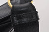 Authentic Salvatore Ferragamo Gancini Leather Shoulder Tote Bag Black 1303K