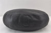 Authentic Salvatore Ferragamo Gancini Leather Shoulder Tote Bag Black 1303K