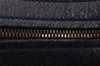Authentic Salvatore Ferragamo Gancini Leather Shoulder Tote Bag Black 1303K