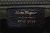 Authentic Salvatore Ferragamo Gancini Leather Shoulder Tote Bag Black 1303K