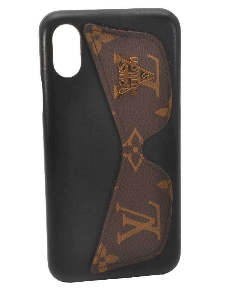 Authentic Louis Vuitton Monogram Bumper X Xs iPhone Case Black M68793 LV 1304J