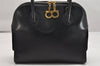 Authentic Salvatore Ferragamo Gancini Leather 2Way Shoulder Hand Bag Black 1304K