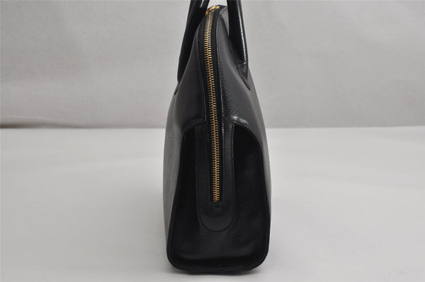 Authentic Salvatore Ferragamo Gancini Leather 2Way Shoulder Hand Bag Black 1304K