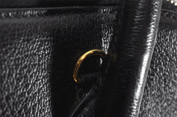 Authentic Salvatore Ferragamo Gancini Leather 2Way Shoulder Hand Bag Black 1304K