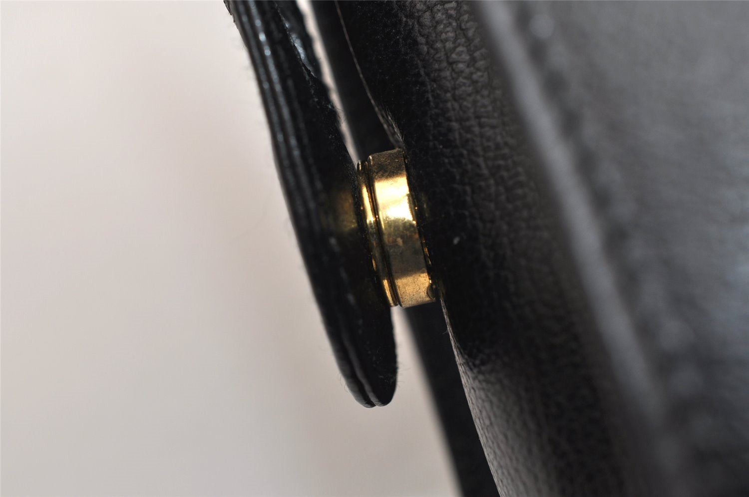 Authentic Salvatore Ferragamo Gancini Leather 2Way Shoulder Hand Bag Black 1304K