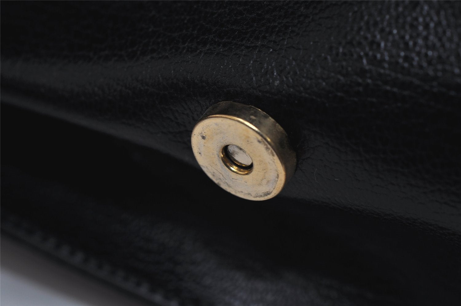 Authentic Salvatore Ferragamo Gancini Leather 2Way Shoulder Hand Bag Black 1304K