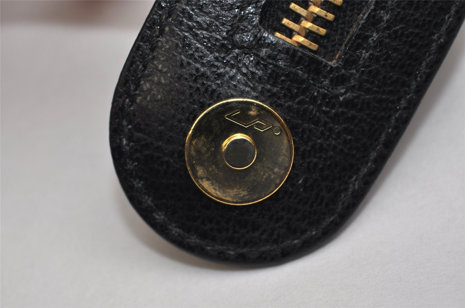 Authentic Salvatore Ferragamo Gancini Leather 2Way Shoulder Hand Bag Black 1304K