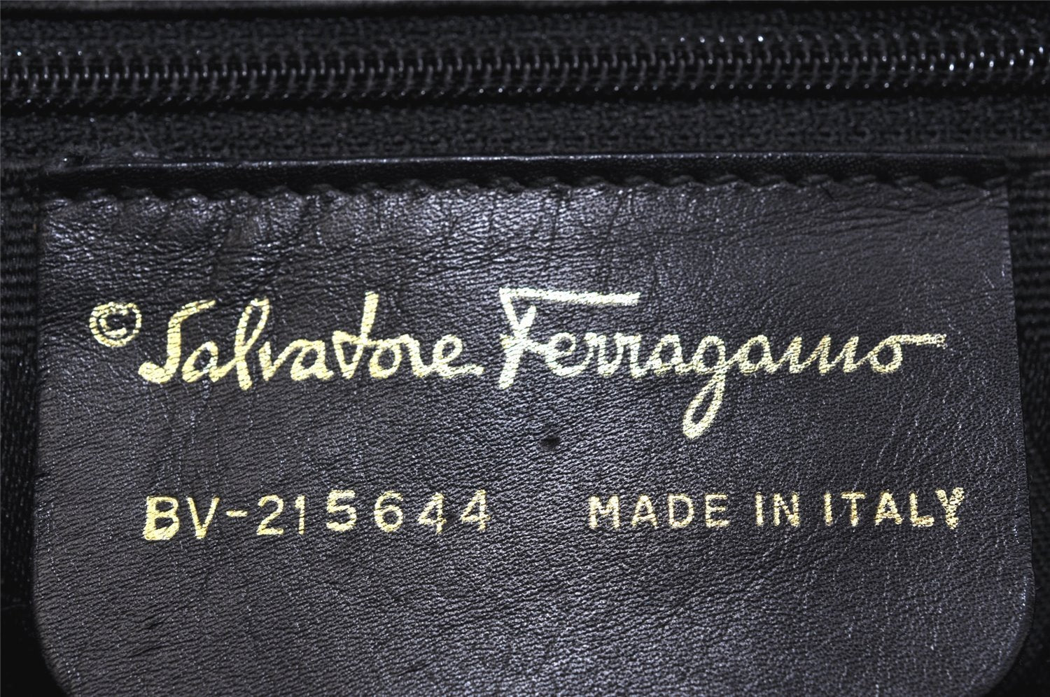 Authentic Salvatore Ferragamo Gancini Leather 2Way Shoulder Hand Bag Black 1304K