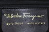 Authentic Salvatore Ferragamo Gancini Leather 2Way Shoulder Hand Bag Black 1304K