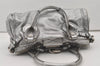 Authentic Chloe Vintage Paddington Leather Shoulder Hand Bag Silver 1305J