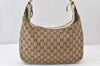 Authentic GUCCI Charmy Shoulder Hand Bag GG Canvas Leather 153010 Brown 1305K